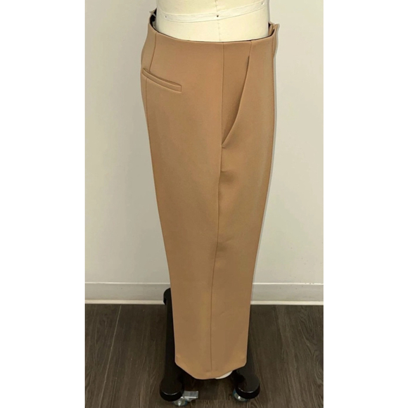 Diane von Furstenberg Camel Pleat Front Pants Size 12 - Picture 7 of 10